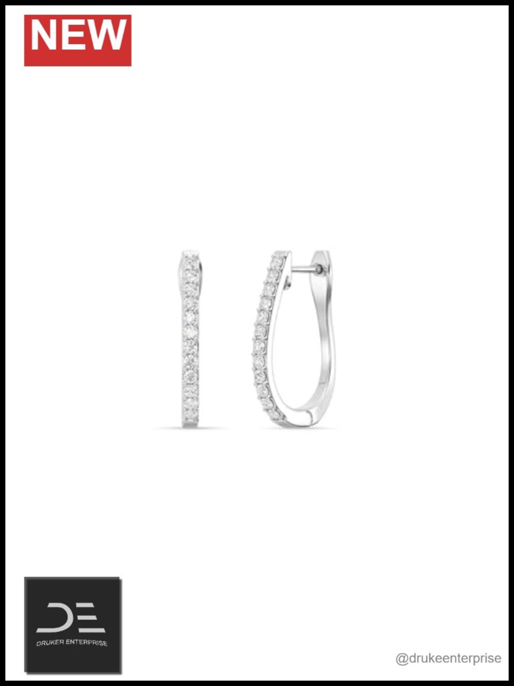 Lab-Grown Diamond Prong Set Hoop Earrings 925 Sterling Silver 14KT Yellow Gold